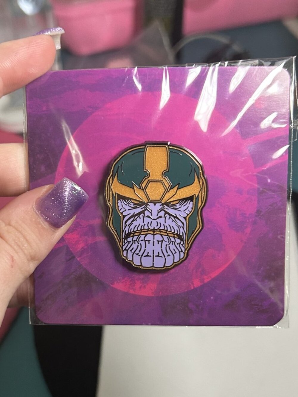 Marvel Loot Crate Thanos Head Enamel Lapel Pin NIP 2017